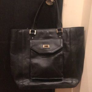 Banana Republic black leather tote